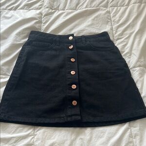 Black Mini A-Line Skirt for Casual Wear